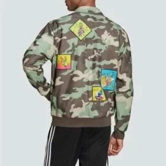 NEW Jeremy Scott x Adidas Camo Illustrated Artwork Track Jacket Sz S - Picture 14 of 14